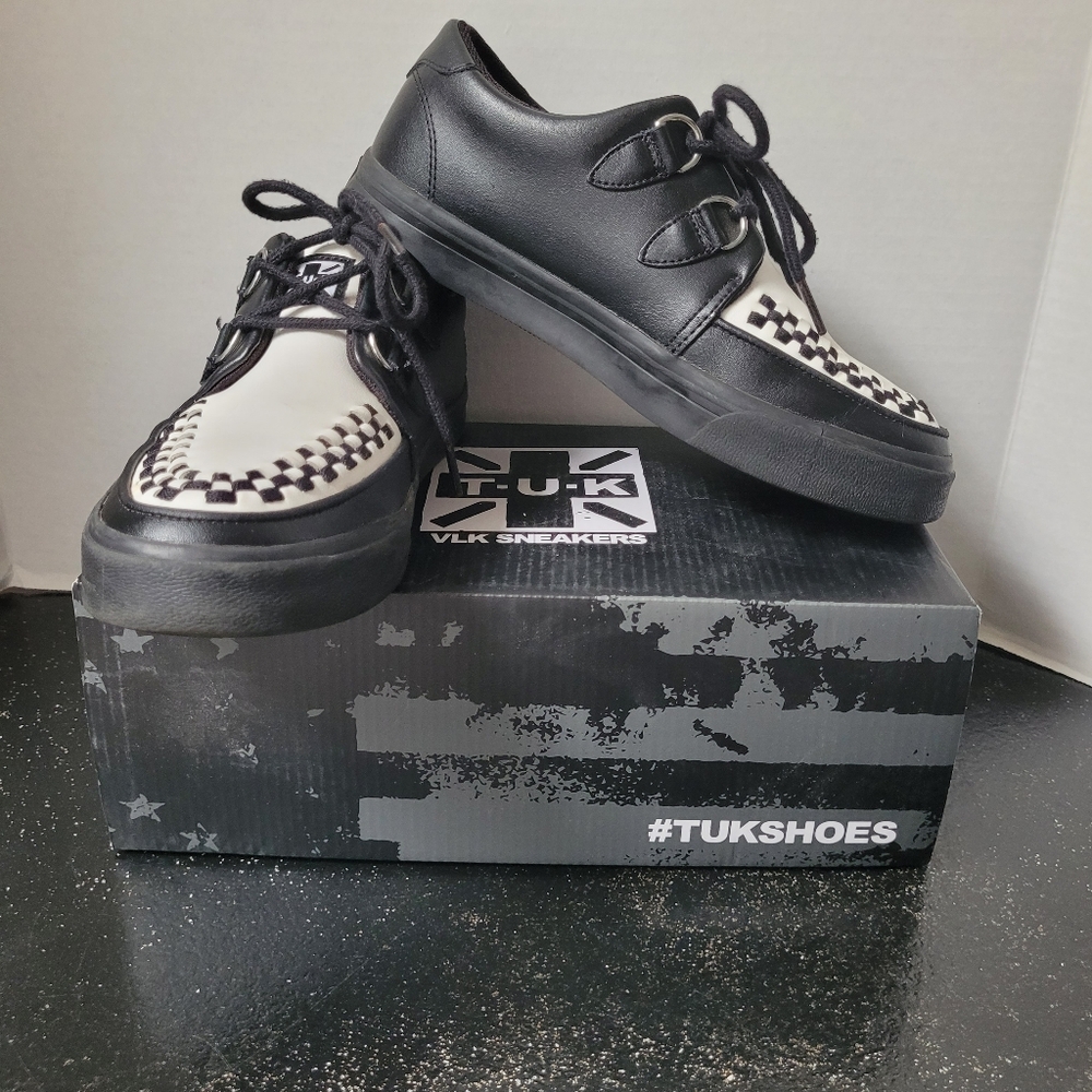 T.U.K Black and White Sneakers